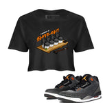 3s Fear shirt to match jordans Shoe-Shi sneaker tees Air Jordan 3 Fear SNRT Sneaker Release Tees Black 1 Crop T-Shirt