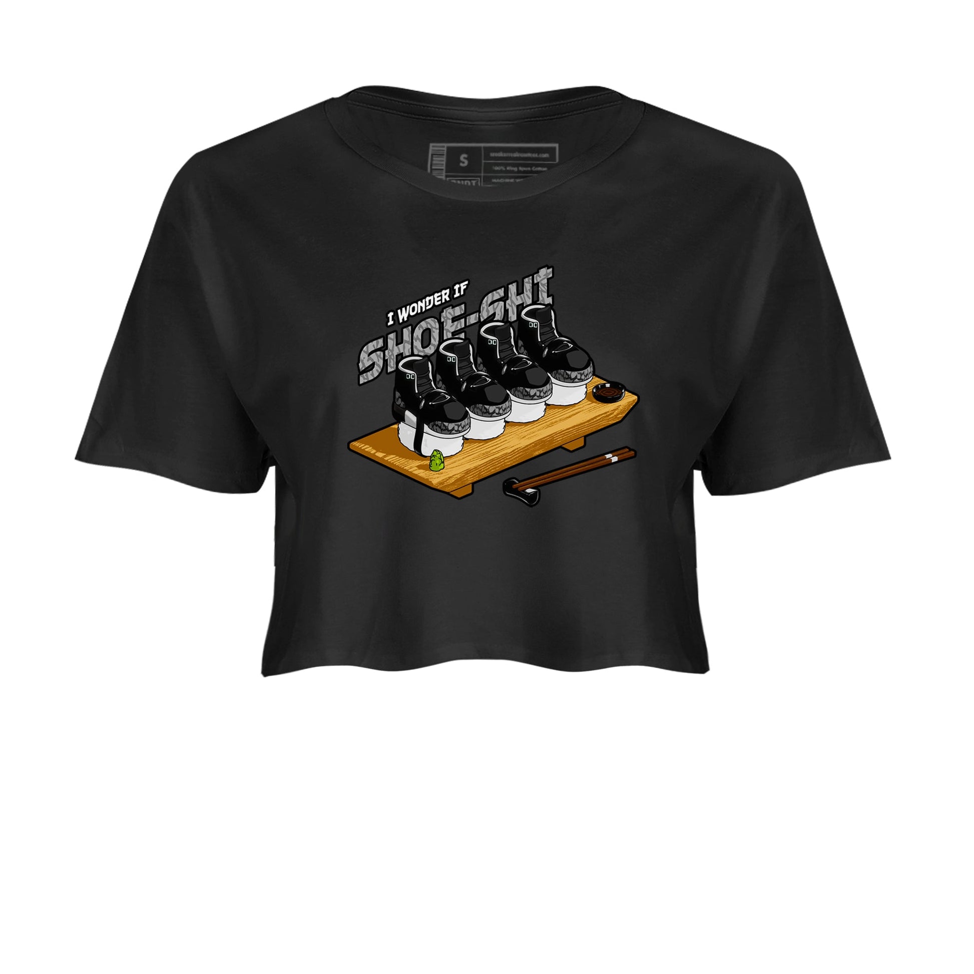 3s Green Glow shirt to match jordans Shoe-Shi sneaker tees Air Jordan 3 Green Glow SNRT Sneaker Release Tees Black 2 crop length shirt