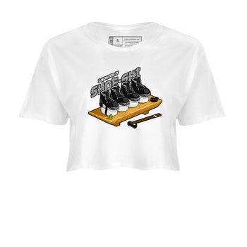 3s Green Glow shirt to match jordans Shoe-Shi sneaker tees Air Jordan 3 Green Glow SNRT Sneaker Release Tees White 2 crop length shirt