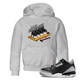 3s Green Glow shirt to match jordans Shoe-Shi sneaker tees Air Jordan 3 Green Glow SNRT sneaker release tees baby toddler Heather Grey 1 cotton Shirt
