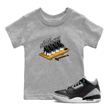 3s Green Glow shirt to match jordans Shoe-Shi sneaker tees Air Jordan 3 Green Glow SNRT sneaker release tees baby toddler Heather Grey 1 cotton Shirt