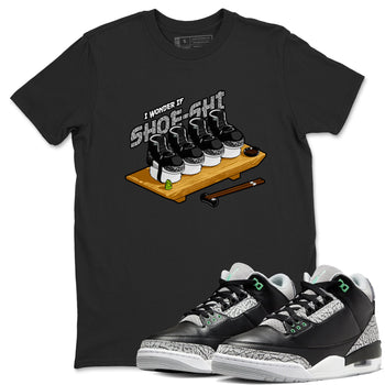3s Green Glow shirt to match jordans Shoe-Shi sneaker tees Air Jordan 3 Green Glow SNRT Sneaker Release Tees unisex cotton Black 1 crew neck shirt