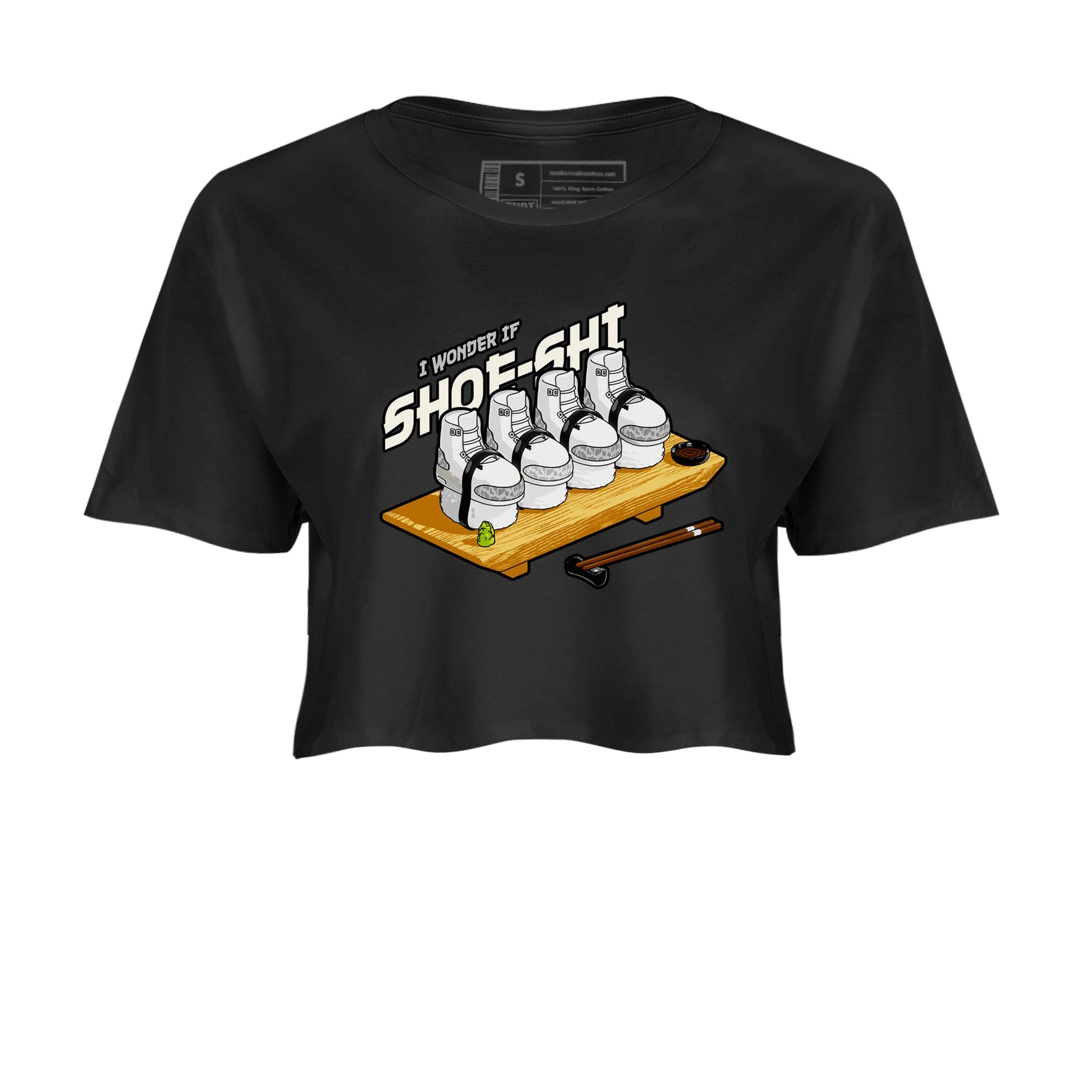 3s Ivory shirt to match jordans Shoe-Shi sneaker tees Air Jordan 3 Ivory SNRT Sneaker Release Tees Black 2 crop length shirt