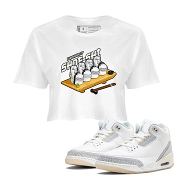 3s Ivory shirt to match jordans Shoe-Shi sneaker tees Air Jordan 3 Ivory SNRT Sneaker Release Tees White 1 crop length shirt