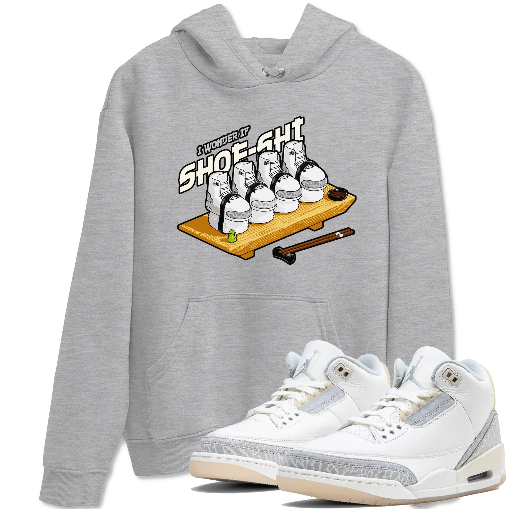 3s Ivory shirt to match jordans Shoe-Shi sneaker tees Air Jordan 3 Ivory SNRT Sneaker Release Tees unisex cotton Heather Grey 1 crew neck shirt