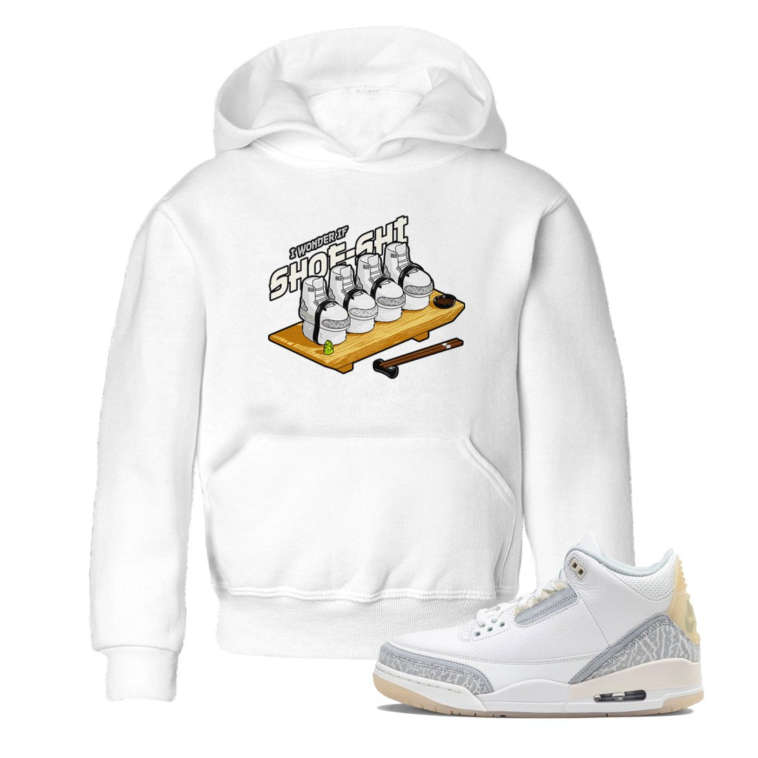 3s Ivory shirt to match jordans Shoe-Shi sneaker tees Air Jordan 3 Ivory SNRT sneaker release tees baby toddler White 1 cotton Shirt