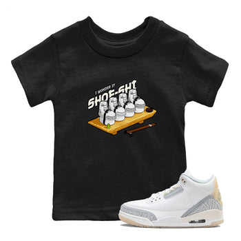 3s Ivory shirt to match jordans Shoe-Shi sneaker tees Air Jordan 3 Ivory SNRT sneaker release tees baby toddler Black 1 cotton Shirt