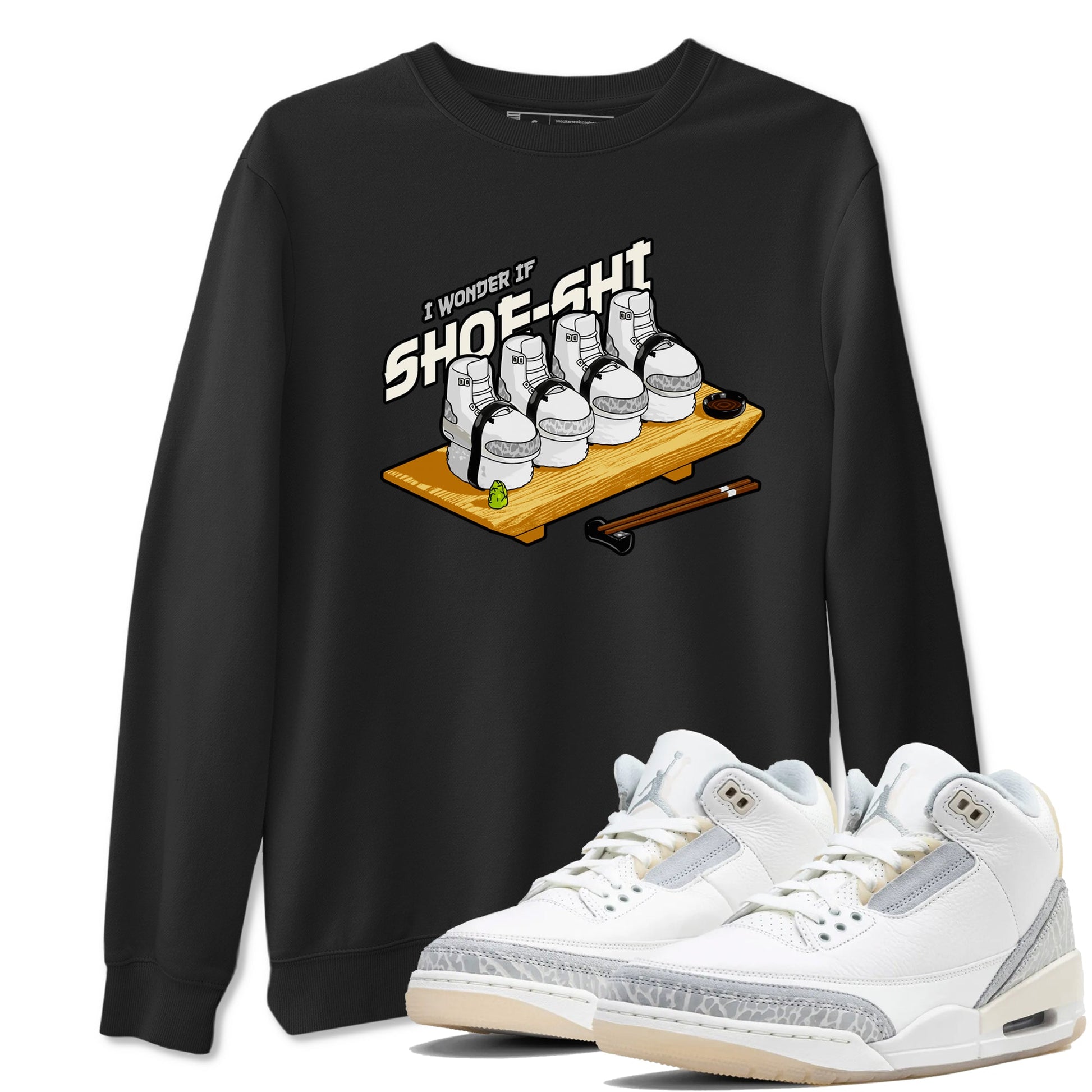 3s Ivory shirt to match jordans Shoe-Shi sneaker tees Air Jordan 3 Ivory SNRT Sneaker Release Tees unisex cotton Black 1 crew neck shirt