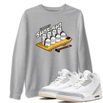 3s Ivory shirt to match jordans Shoe-Shi sneaker tees Air Jordan 3 Ivory SNRT Sneaker Release Tees unisex cotton Heather Grey 1 crew neck shirt