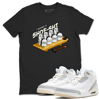 3s Ivory shirt to match jordans Shoe-Shi sneaker tees Air Jordan 3 Ivory SNRT Sneaker Release Tees unisex cotton Black 1 crew neck shirt
