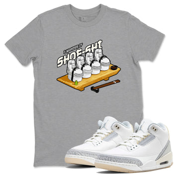 3s Ivory shirt to match jordans Shoe-Shi sneaker tees Air Jordan 3 Ivory SNRT Sneaker Release Tees unisex cotton Heather Grey 1 crew neck shirt