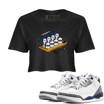 3s Midnight Navy shirt to match jordans Shoe-Shi sneaker tees Air Jordan 3 Midnight Navy SNRT Sneaker Release Tees Black 1 crop length shirt