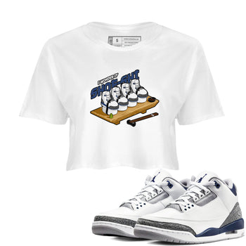 3s Midnight Navy shirt to match jordans Shoe-Shi sneaker tees Air Jordan 3 Midnight Navy SNRT Sneaker Release Tees White 1 crop length shirt