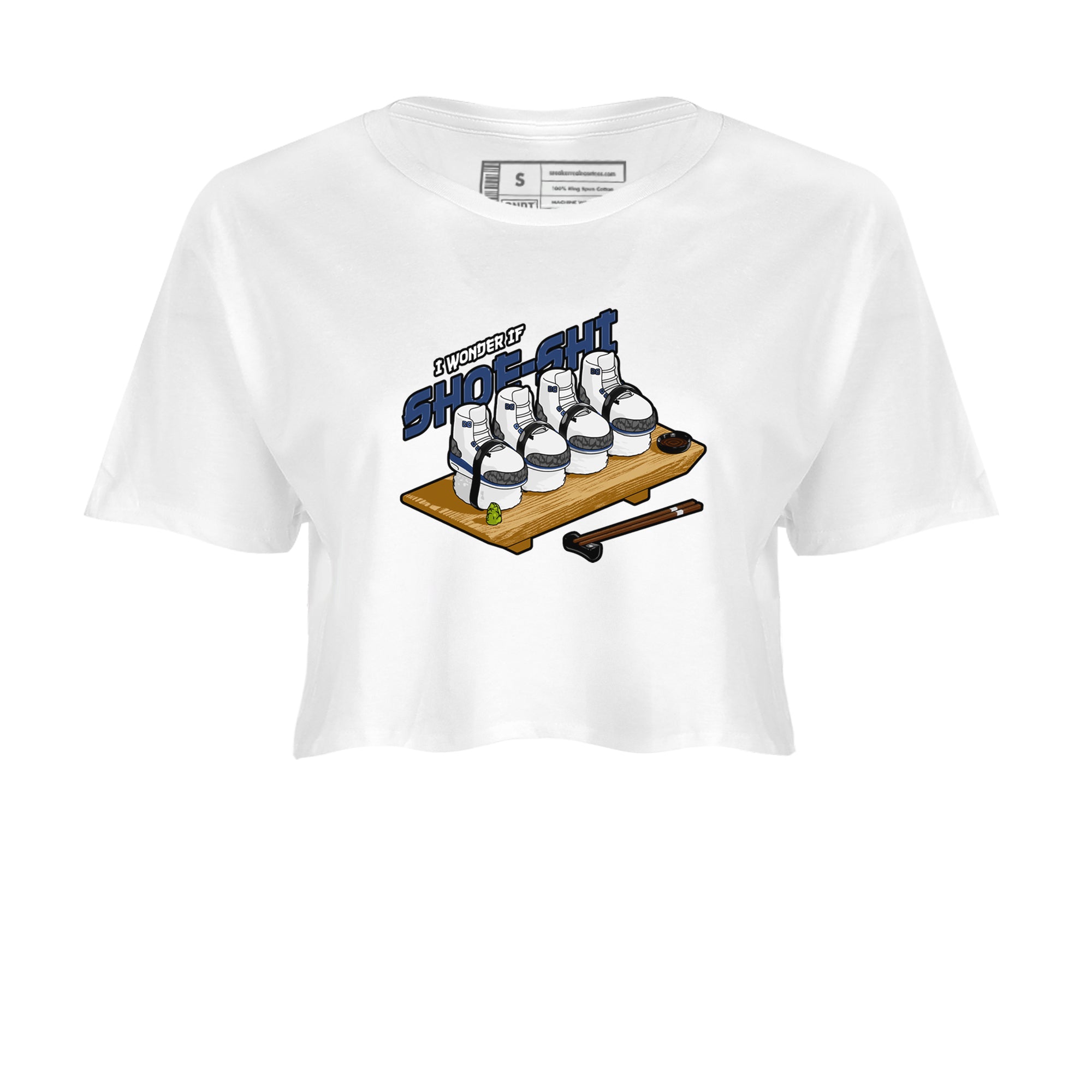 3s Midnight Navy shirt to match jordans Shoe-Shi sneaker tees Air Jordan 3 Midnight Navy SNRT Sneaker Release Tees White 2 crop length shirt