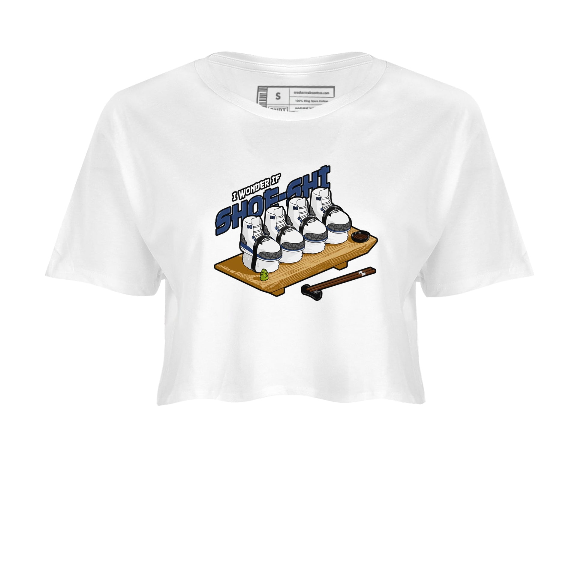 3s Midnight Navy shirt to match jordans Shoe-Shi sneaker tees Air Jordan 3 Midnight Navy SNRT Sneaker Release Tees White 2 crop length shirt