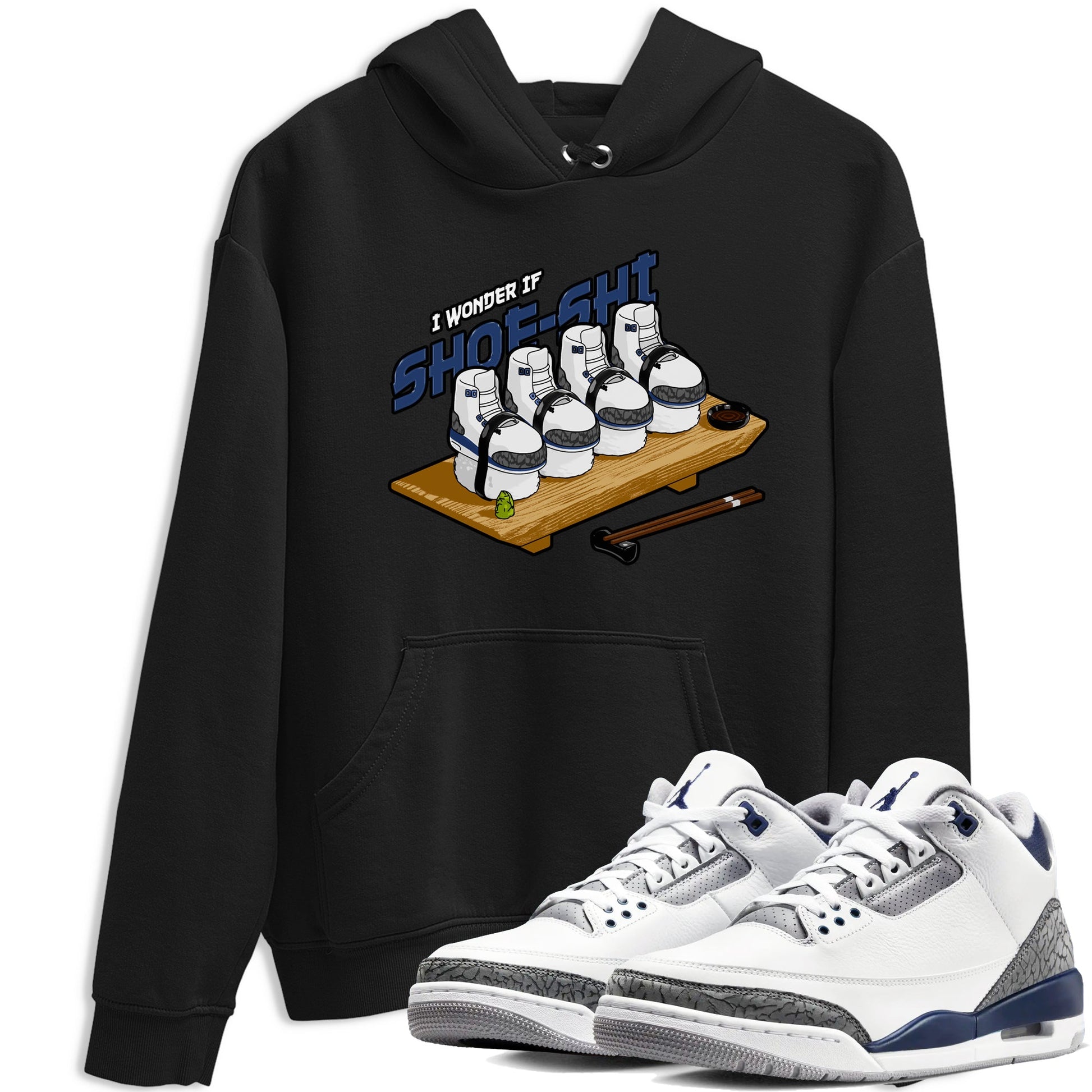 3s Midnight Navy shirt to match jordans Shoe-Shi sneaker tees Air Jordan 3 Midnight Navy SNRT Sneaker Release Tees unisex cotton Black 1 crew neck shirt