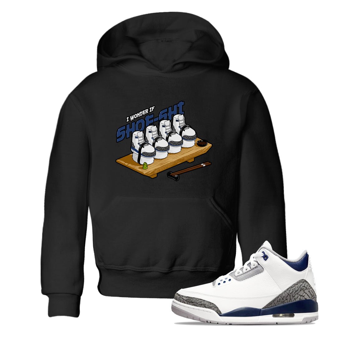 3s Midnight Navy shirt to match jordans Shoe-Shi sneaker tees Air Jordan 3 Midnight Navy SNRT sneaker release tees baby toddler Black 1 cotton Shirt
