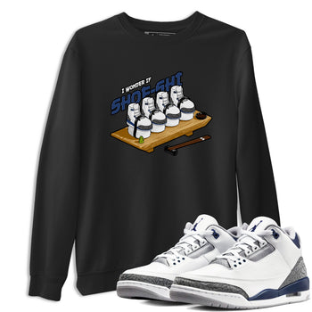 3s Midnight Navy shirt to match jordans Shoe-Shi sneaker tees Air Jordan 3 Midnight Navy SNRT Sneaker Release Tees unisex cotton Black 1 crew neck shirt