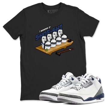 3s Midnight Navy shirt to match jordans Shoe-Shi sneaker tees Air Jordan 3 Midnight Navy SNRT Sneaker Release Tees unisex cotton Black 1 crew neck shirt