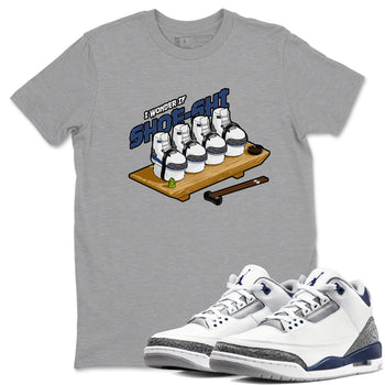 3s Midnight Navy shirt to match jordans Shoe-Shi sneaker tees Air Jordan 3 Midnight Navy SNRT Sneaker Release Tees unisex cotton Heather Grey 1 crew neck shirt