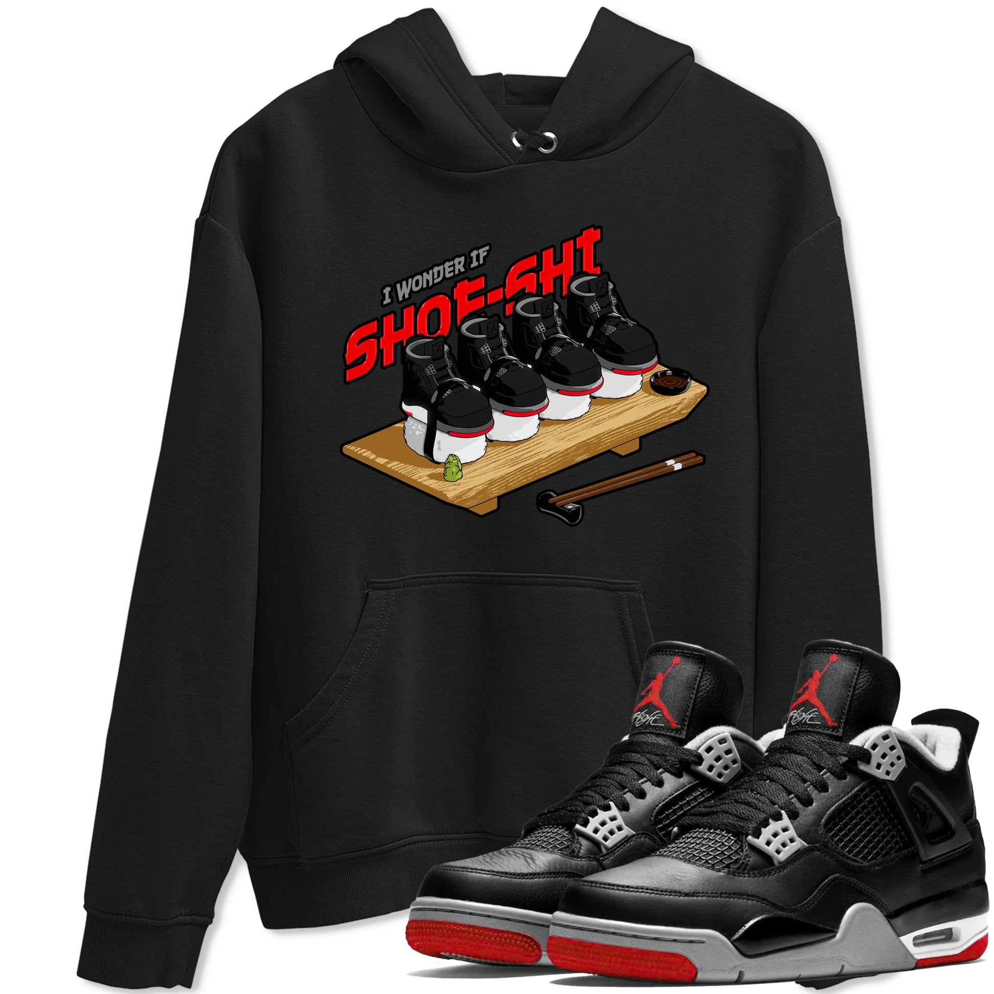 4s Bred Reimagined shirt to match jordans Shoe-Shi sneaker tees Air Jordan 4 Bred Reimagined SNRT Sneaker Release Tees Unisex Black 1 T-Shirt
