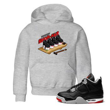 4s Bred Reimagined shirt to match jordans Shoe-Shi sneaker tees Air Jordan 4 Bred Reimagined SNRT Sneaker Release Tees Baby Toddler Heather Grey 1 T-Shirt