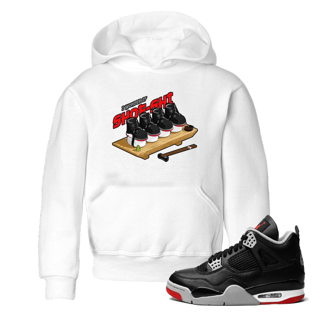 4s Bred Reimagined shirt to match jordans Shoe-Shi sneaker tees Air Jordan 4 Bred Reimagined SNRT Sneaker Release Tees Baby Toddler White 1 T-Shirt