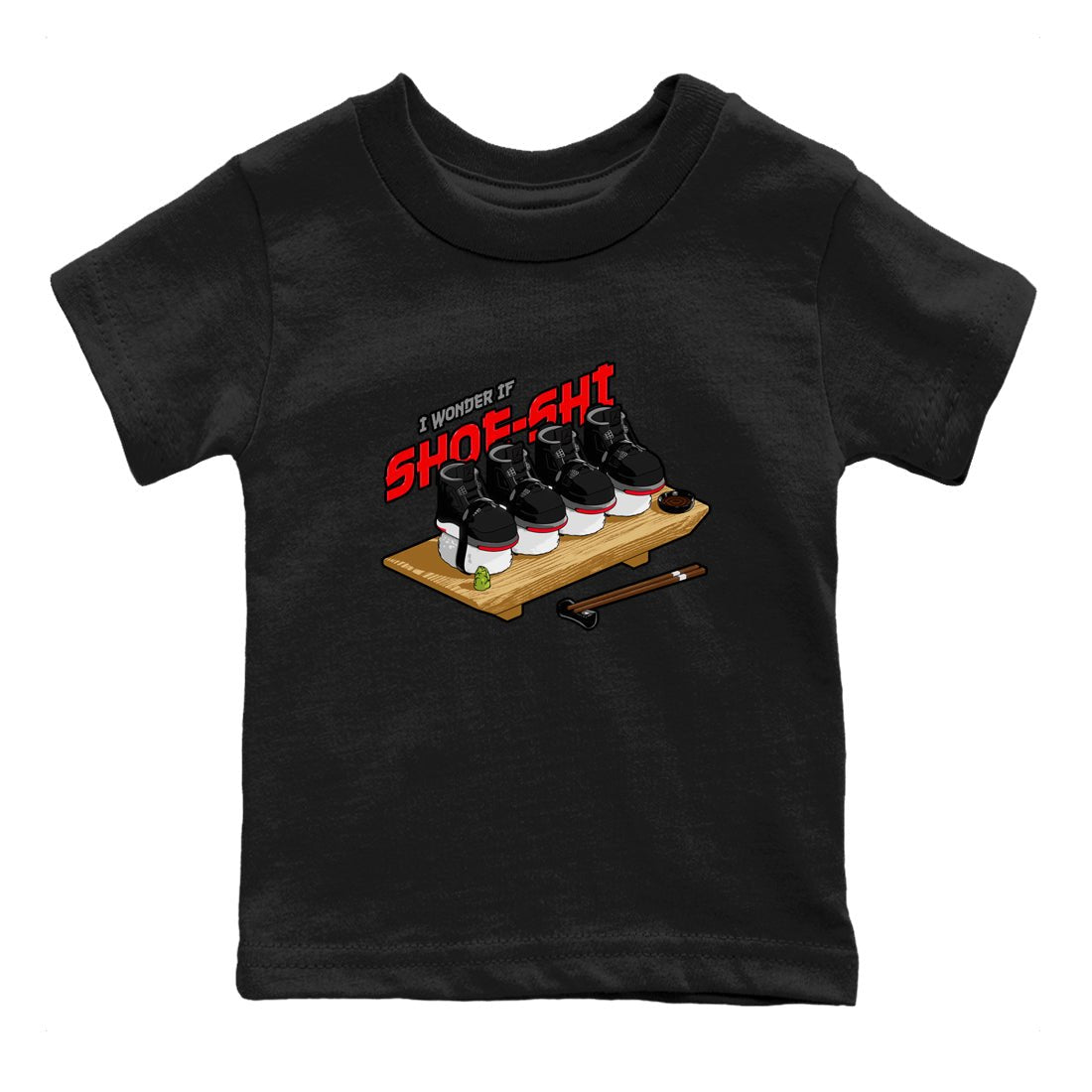 4s Bred Reimagined shirt to match jordans Shoe-Shi sneaker tees Air Jordan 4 Bred Reimagined SNRT Sneaker Release Tees Baby Toddler Black 2 T-Shirt
