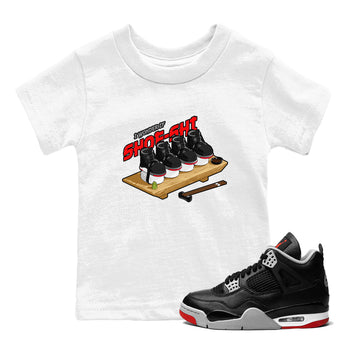4s Bred Reimagined shirt to match jordans Shoe-Shi sneaker tees Air Jordan 4 Bred Reimagined SNRT Sneaker Release Tees Baby Toddler White 1 T-Shirt