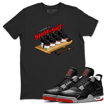 4s Bred Reimagined shirt to match jordans Shoe-Shi sneaker tees Air Jordan 4 Bred Reimagined SNRT Sneaker Release Tees Unisex Black 1 T-Shirt