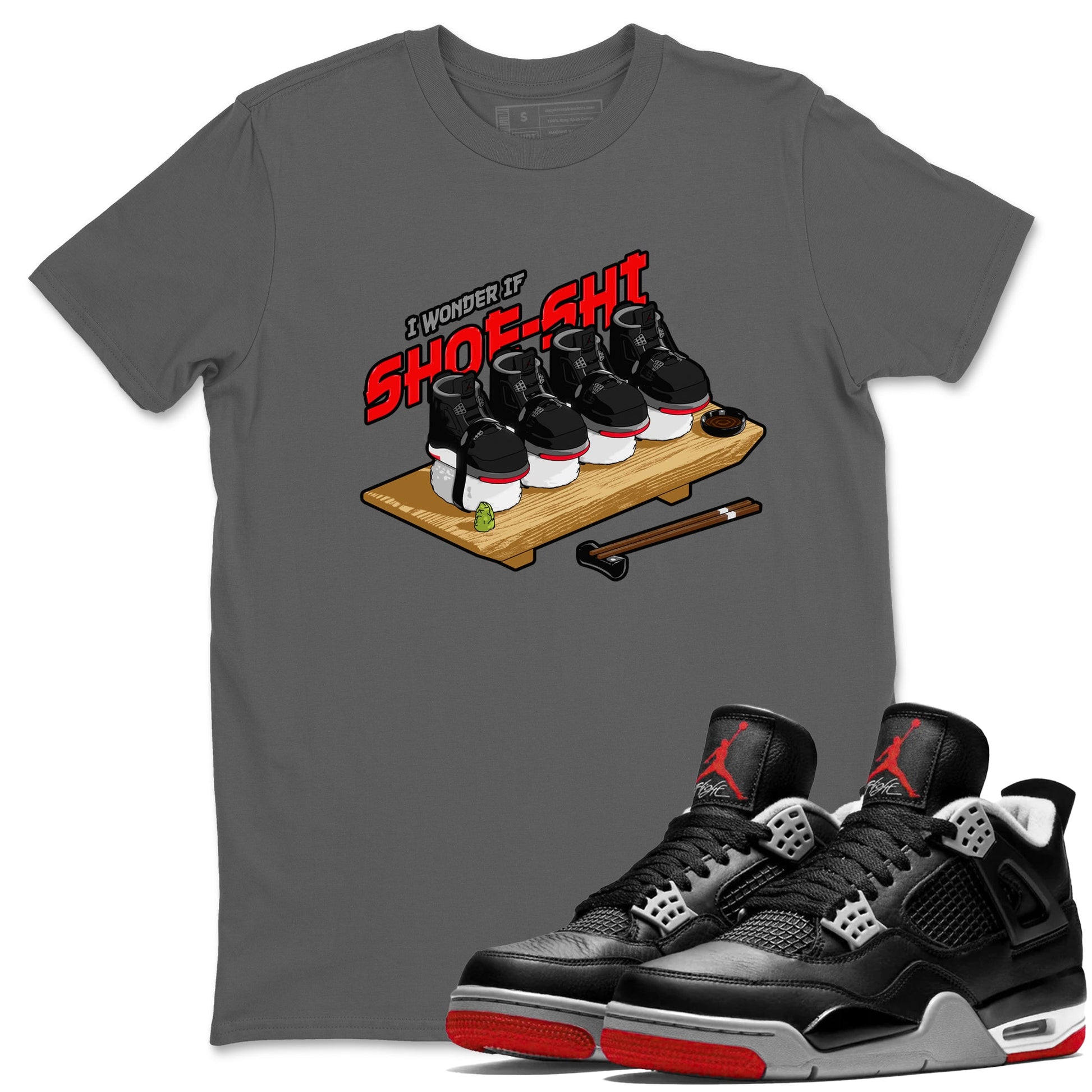 4s Bred Reimagined shirt to match jordans Shoe-Shi sneaker tees Air Jordan 4 Bred Reimagined SNRT Sneaker Release Tees Unisex Cool Grey 1 T-Shirt