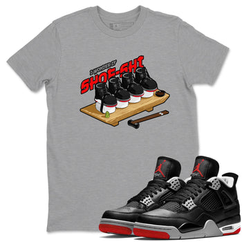 4s Bred Reimagined shirt to match jordans Shoe-Shi sneaker tees Air Jordan 4 Bred Reimagined SNRT Sneaker Release Tees Unisex Heather Grey 1 T-Shirt
