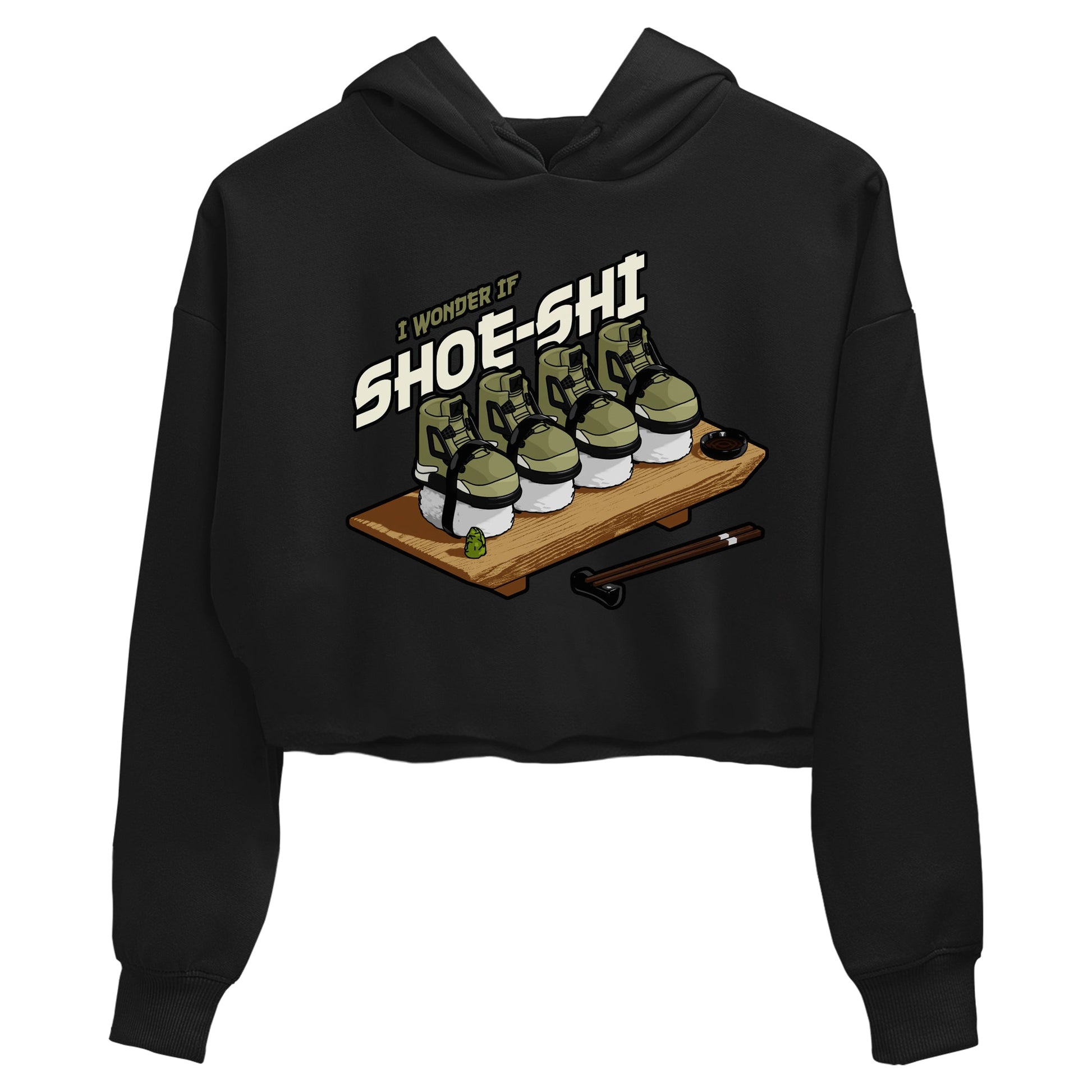 Air Jordan 4 Medium Olive shirt to match jordans Shoe-Shi sneaker tees AJ4 Medium Olive SNRT Sneaker Release Tees Black 2 Crop T-Shirt