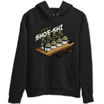 Air Jordan 4 Medium Olive shirt to match jordans Shoe-Shi sneaker tees AJ4 Medium Olive SNRT Sneaker Release Tees Unisex Black 2 T-Shirt