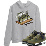 Air Jordan 4 Medium Olive shirt to match jordans Shoe-Shi sneaker tees AJ4 Medium Olive SNRT Sneaker Release Tees Unisex Heather Grey 1 T-Shirt