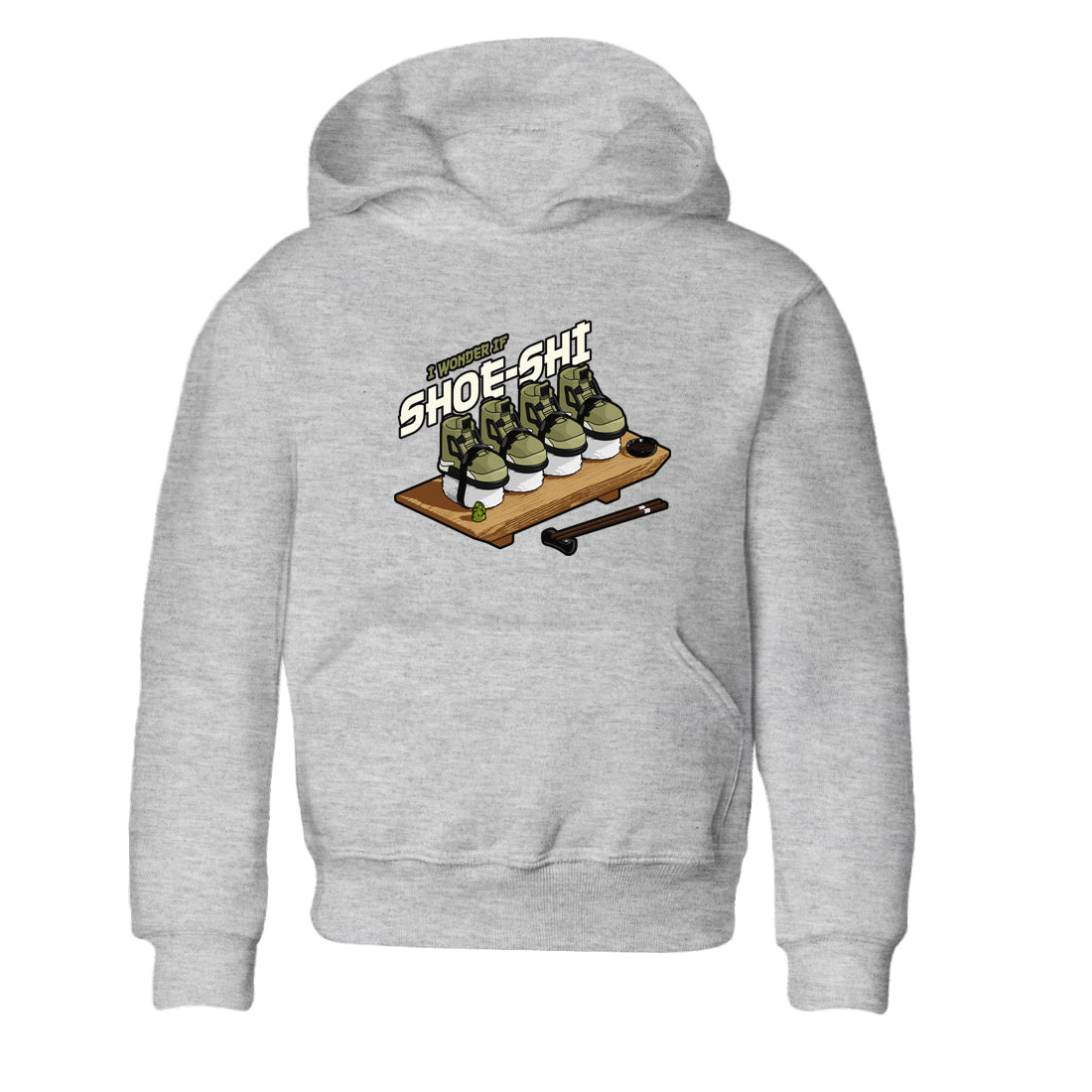 Air Jordan 4 Medium Olive shirt to match jordans Shoe-Shi sneaker tees AJ4 Medium Olive SNRT Sneaker Release Tees Baby Toddler Heather Grey 2 T-Shirt