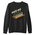 Air Jordan 4 Medium Olive shirt to match jordans Shoe-Shi sneaker tees AJ4 Medium Olive SNRT Sneaker Release Tees Unisex Black 2 T-Shirt