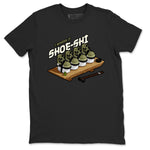 Air Jordan 4 Medium Olive shirt to match jordans Shoe-Shi sneaker tees AJ4 Medium Olive SNRT Sneaker Release Tees Unisex Black 2 T-Shirt