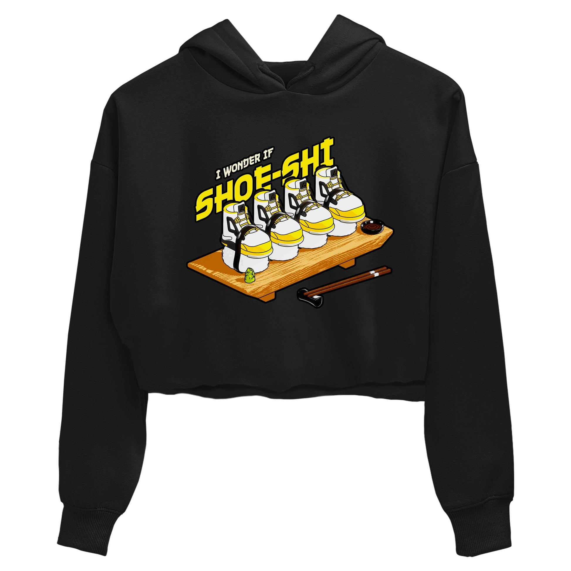 AJ4 Vivid Sulfur shirt to match jordans Shoe-Shi sneaker tees Air Jordan 4 Vivid Sulfur SNRT Sneaker Release Tees Black 2 crop length shirt