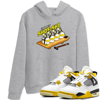 AJ4 Vivid Sulfur shirt to match jordans Shoe-Shi sneaker tees Air Jordan 4 Vivid Sulfur SNRT Sneaker Release Tees unisex cotton Heather Grey 1 crew neck shirt