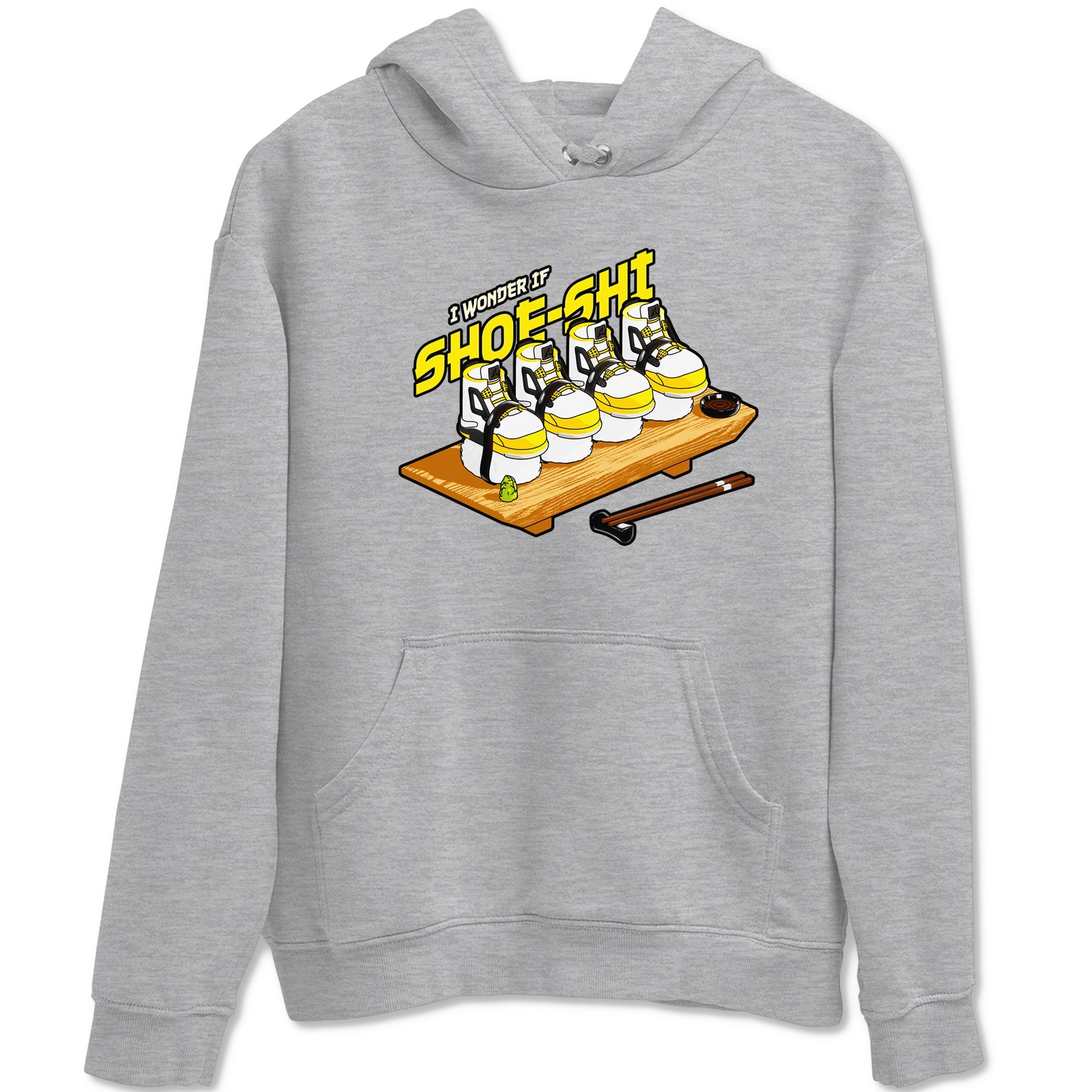 AJ4 Vivid Sulfur shirt to match jordans Shoe-Shi sneaker tees Air Jordan 4 Vivid Sulfur SNRT Sneaker Release Tees unisex cotton Heather Grey 2 crew neck shirt