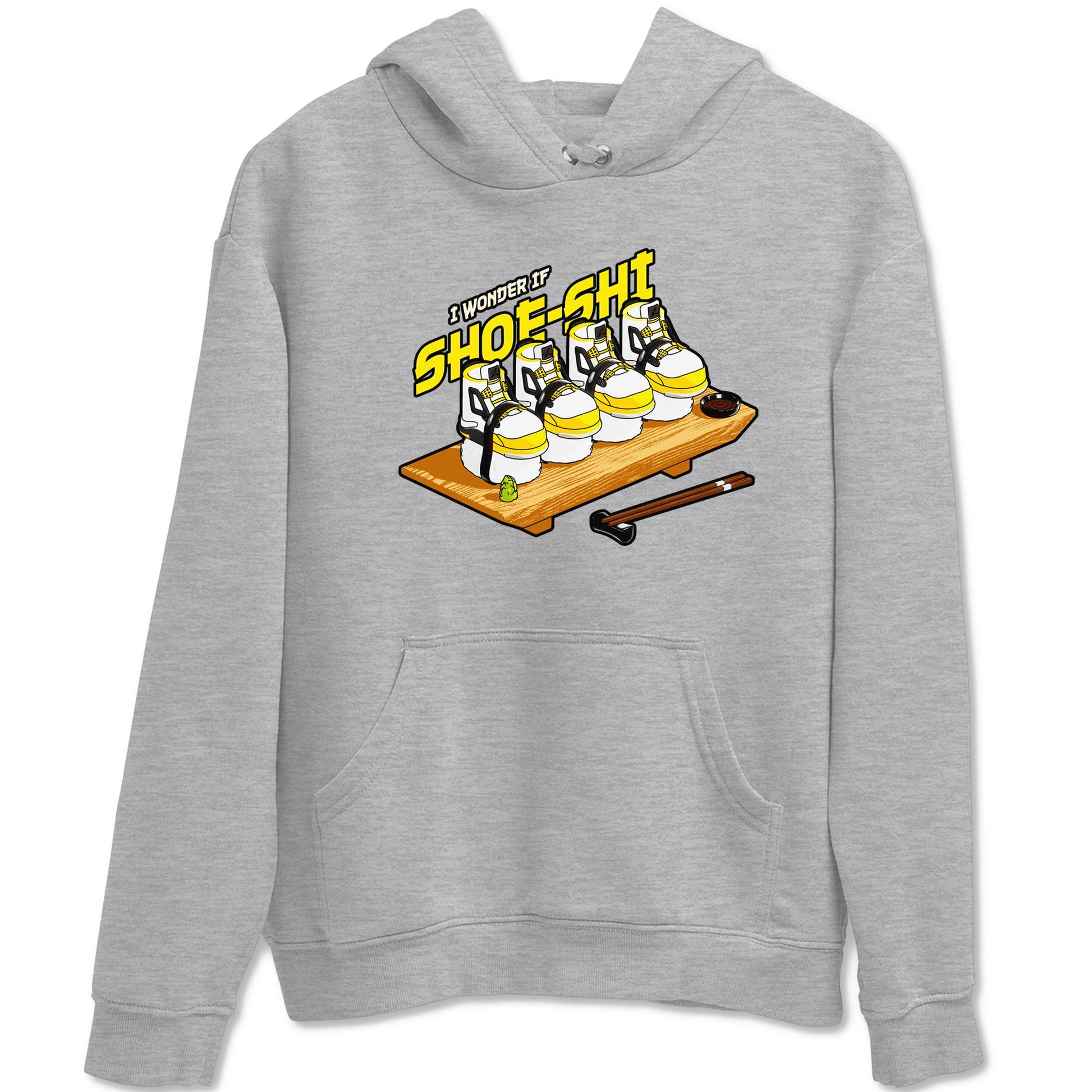 AJ4 Vivid Sulfur shirt to match jordans Shoe-Shi sneaker tees Air Jordan 4 Vivid Sulfur SNRT Sneaker Release Tees unisex cotton Heather Grey 2 crew neck shirt