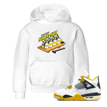 AJ4 Vivid Sulfur shirt to match jordans Shoe-Shi sneaker tees Air Jordan 4 Vivid Sulfur SNRT sneaker release tees baby toddler White 1 cotton Shirt
