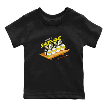 AJ4 Vivid Sulfur shirt to match jordans Shoe-Shi sneaker tees Air Jordan 4 Vivid Sulfur SNRT sneaker release tees baby toddler Black 2 cotton Shirt