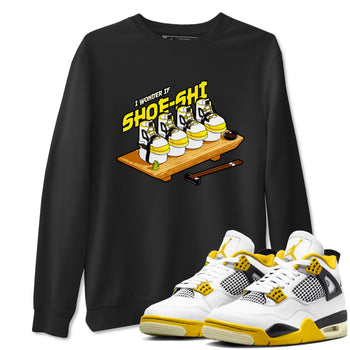 AJ4 Vivid Sulfur shirt to match jordans Shoe-Shi sneaker tees Air Jordan 4 Vivid Sulfur SNRT Sneaker Release Tees unisex cotton Black 1 crew neck shirt