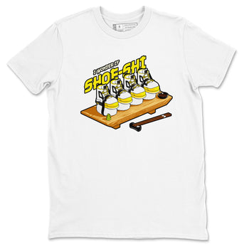 AJ4 Vivid Sulfur shirt to match jordans Shoe-Shi sneaker tees Air Jordan 4 Vivid Sulfur SNRT Sneaker Release Tees unisex cotton White 2 crew neck shirt