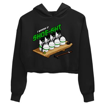 5s Lucky Green shirt to match jordans Shoe-Shi sneaker tees Air Jordan 5 Lucky Green SNRT Sneaker Release Tees Black 2 Crop T-Shirt