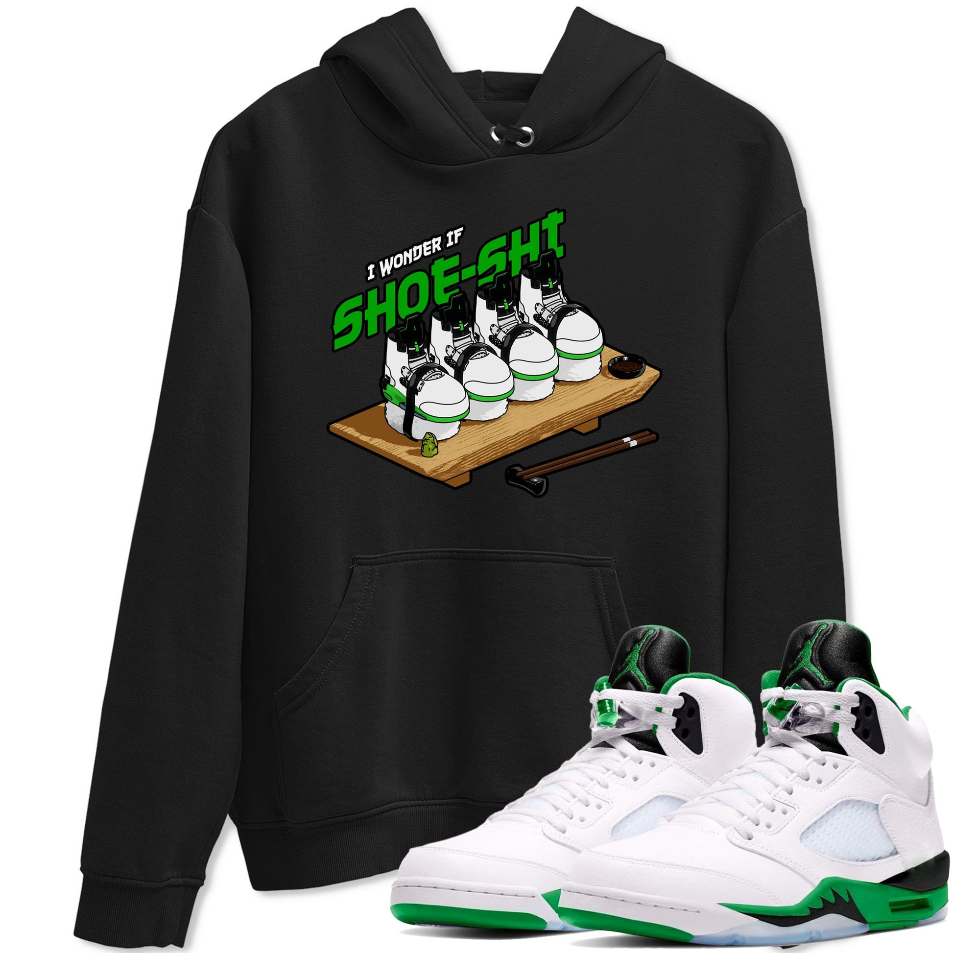 5s Lucky Green shirt to match jordans Shoe-Shi sneaker tees Air Jordan 5 Lucky Green SNRT Sneaker Release Tees Unisex Black 1 T-Shirt
