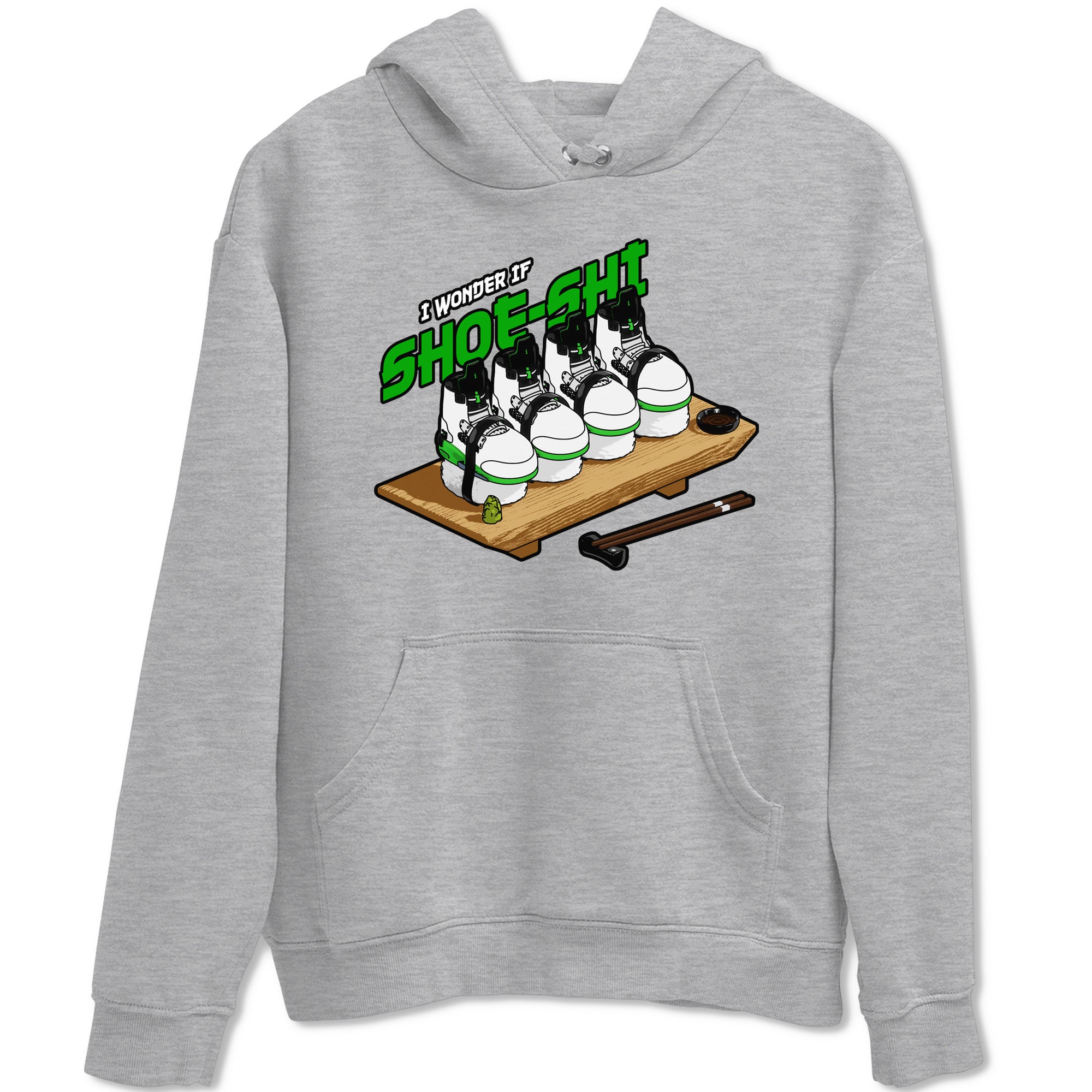 5s Lucky Green shirt to match jordans Shoe-Shi sneaker tees Air Jordan 5 Lucky Green SNRT Sneaker Release Tees Unisex Heather Grey 2 T-Shirt