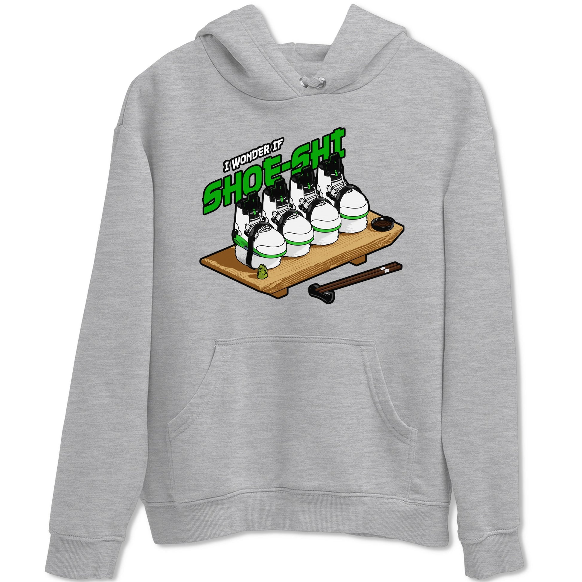 5s Lucky Green shirt to match jordans Shoe-Shi sneaker tees Air Jordan 5 Lucky Green SNRT Sneaker Release Tees Unisex Heather Grey 2 T-Shirt